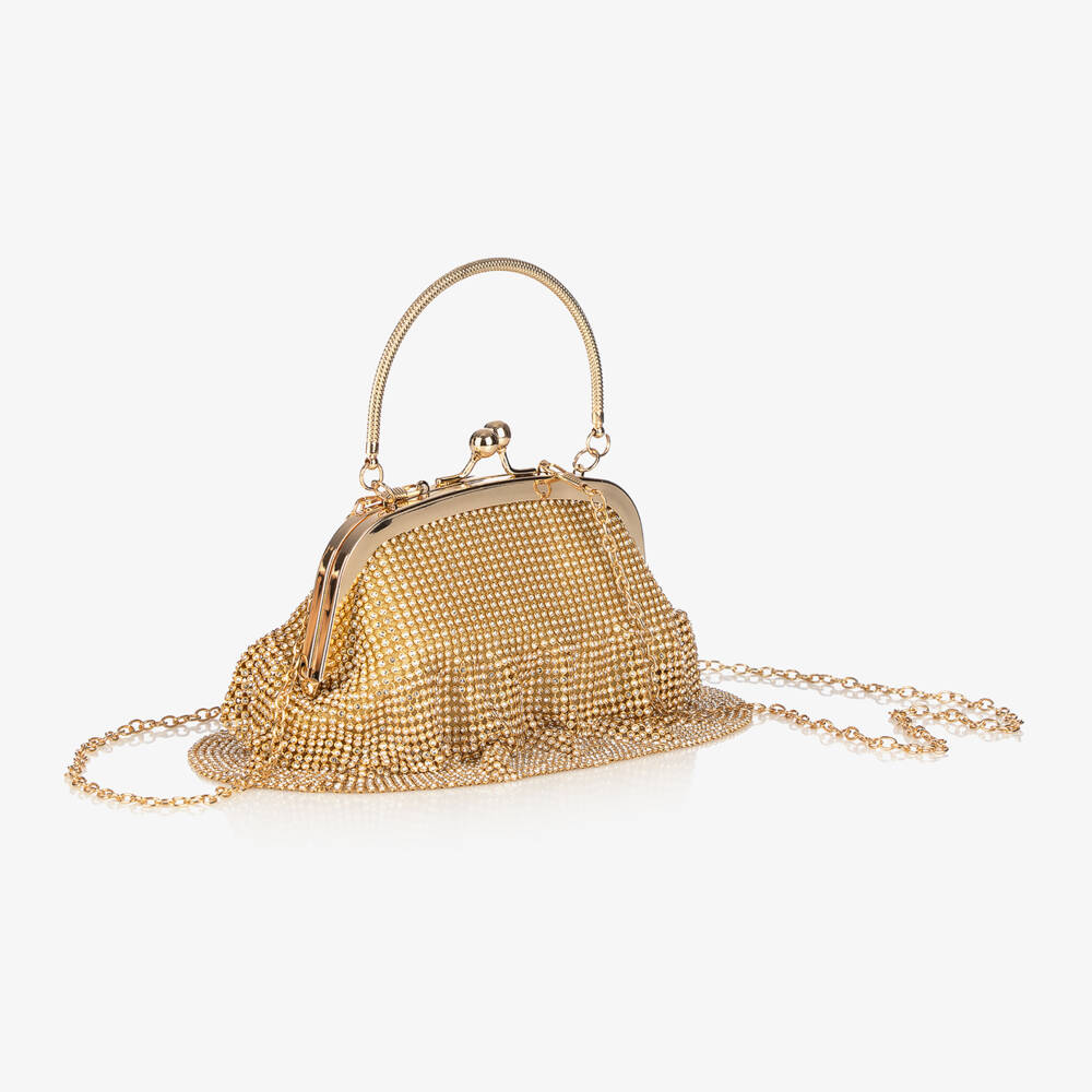 Junona-Girls Gold Diamante Handbag | Childrensalon Outlet