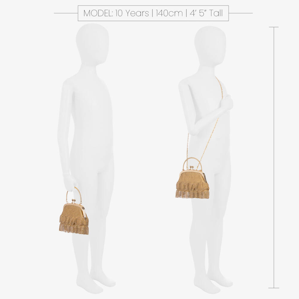 Junona-Girls Gold Diamante Handbag | Childrensalon Outlet