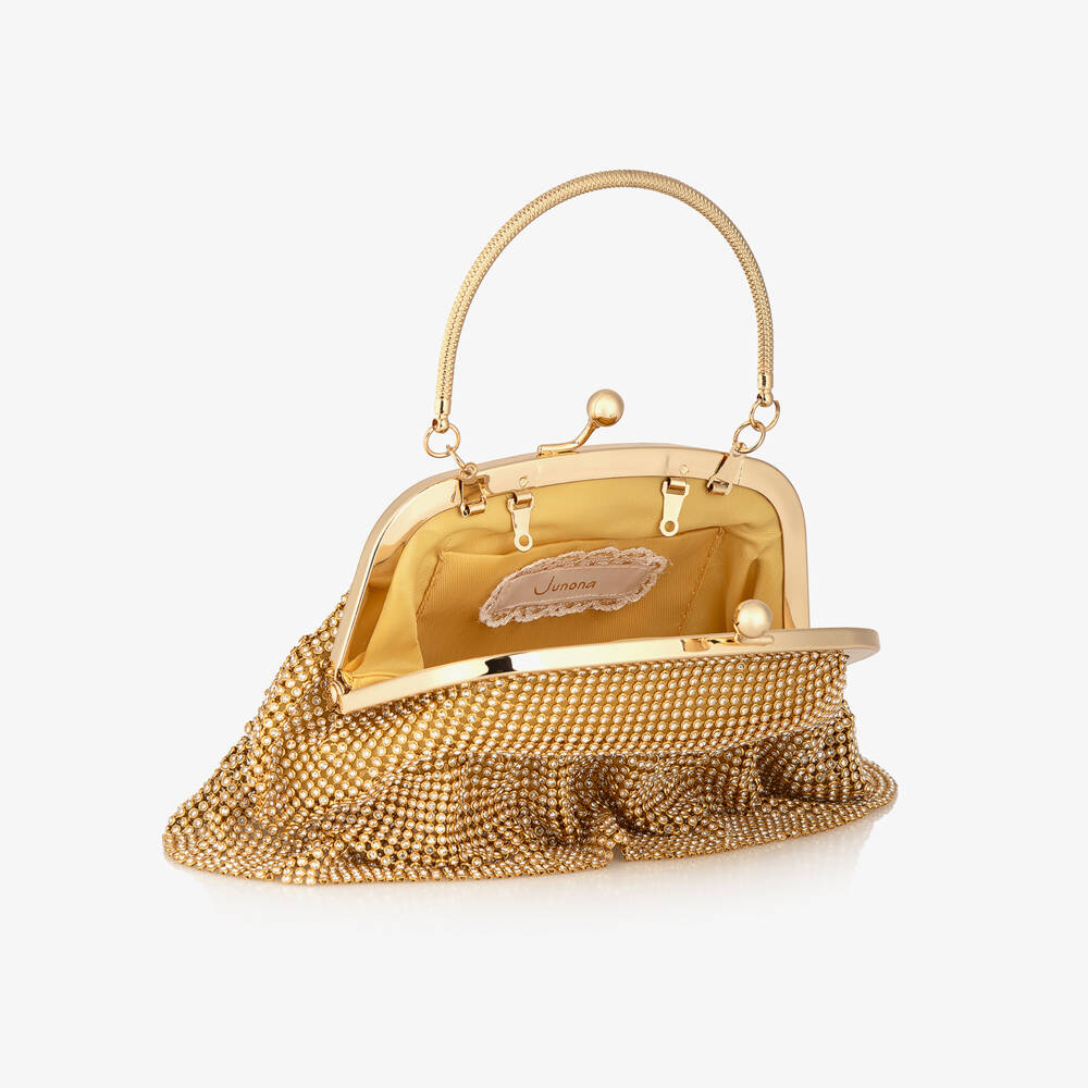 Junona-Girls Gold Diamante Handbag | Childrensalon Outlet