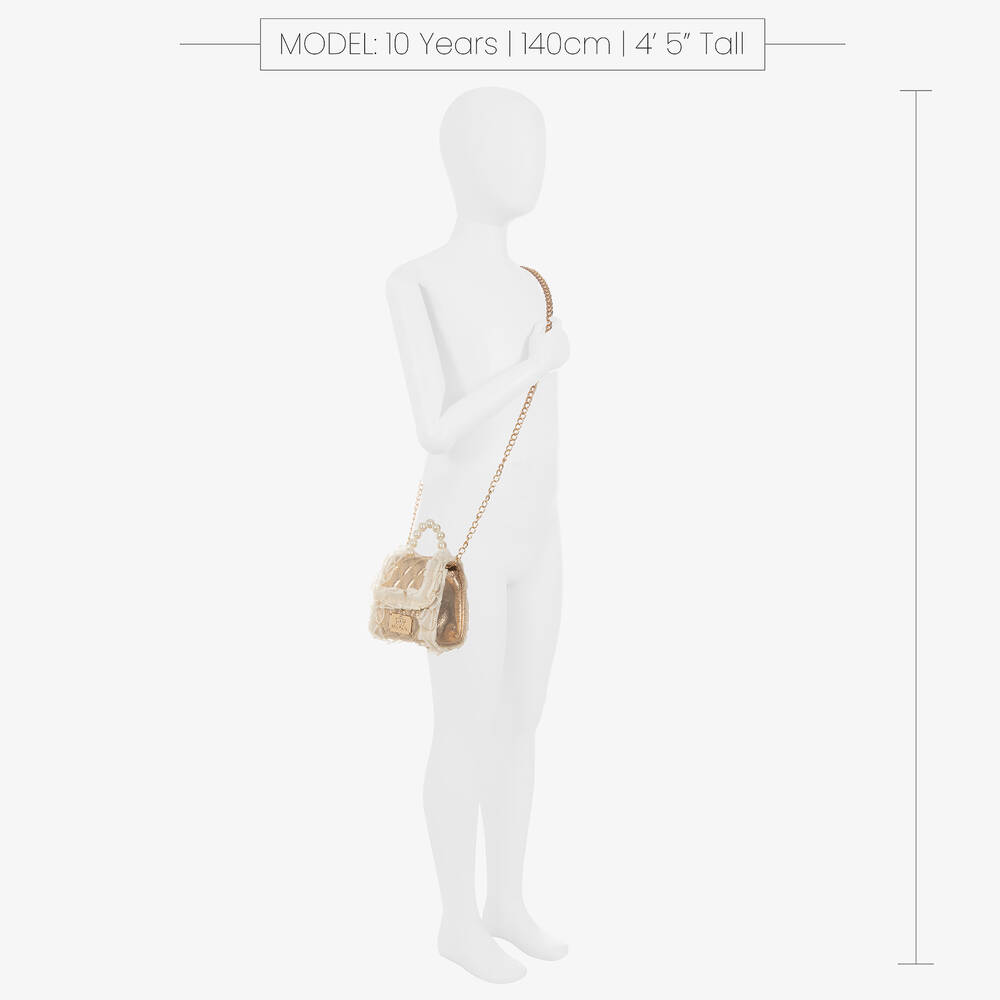 Junona-Girls Gold Quilted Handbag (11cm) | Childrensalon Outlet