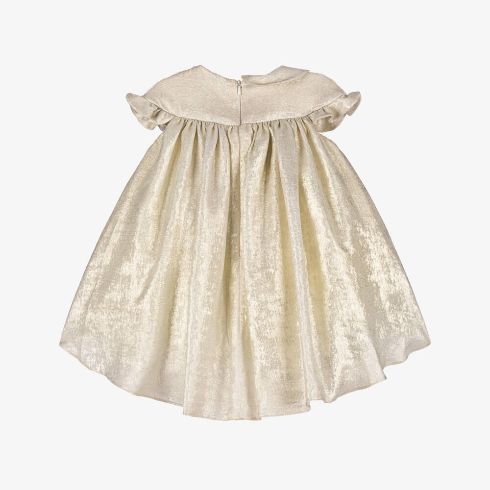 Junona-Girls Golden Rose Detail Dress | Childrensalon Outlet