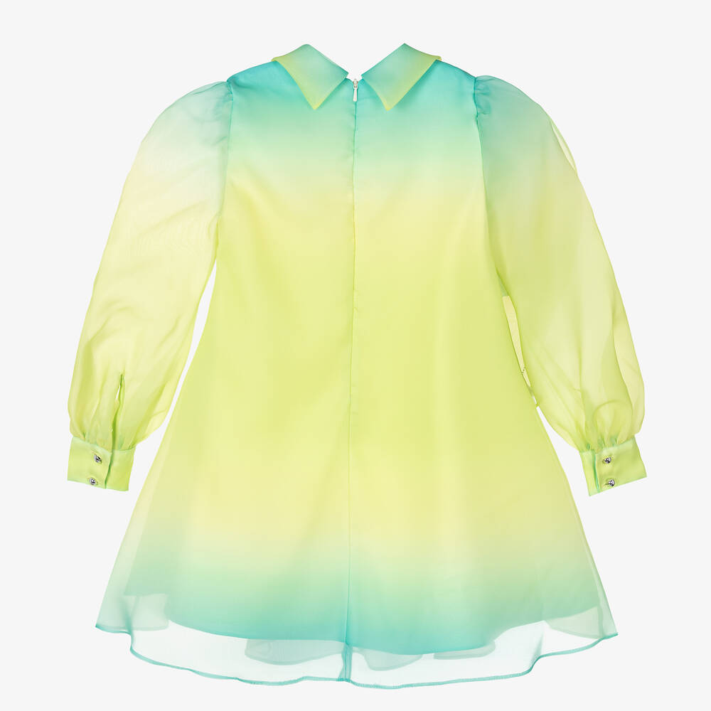 Junona-Girls Green Ombré Tiered Organza Dress | Childrensalon Outlet