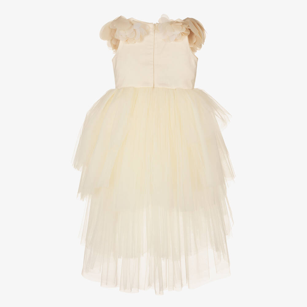 Junona-فستان تول لون عاجي وبيج | Childrensalon Outlet