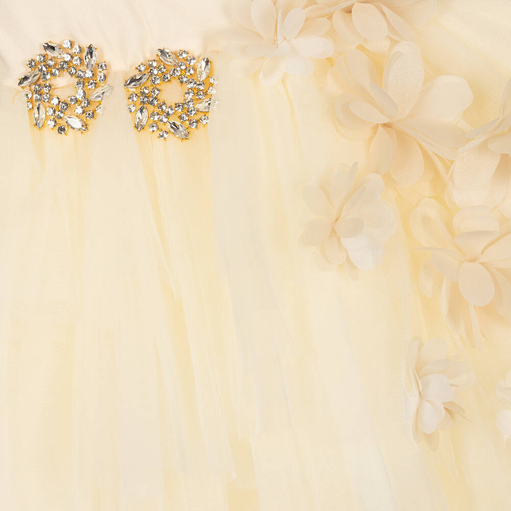 Junona-فستان تول لون عاجي وبيج | Childrensalon Outlet