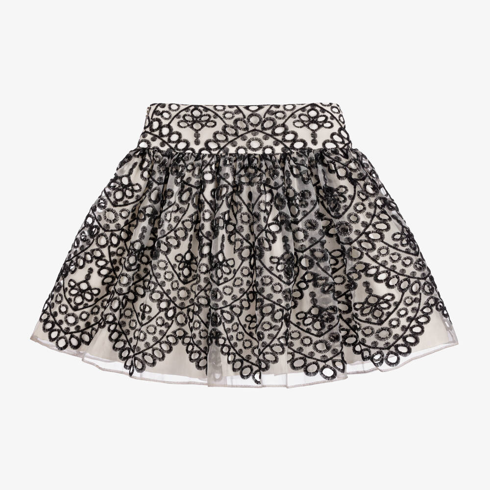 Junona-تنورة أورجانزا لون عاجي وأسود | Childrensalon Outlet