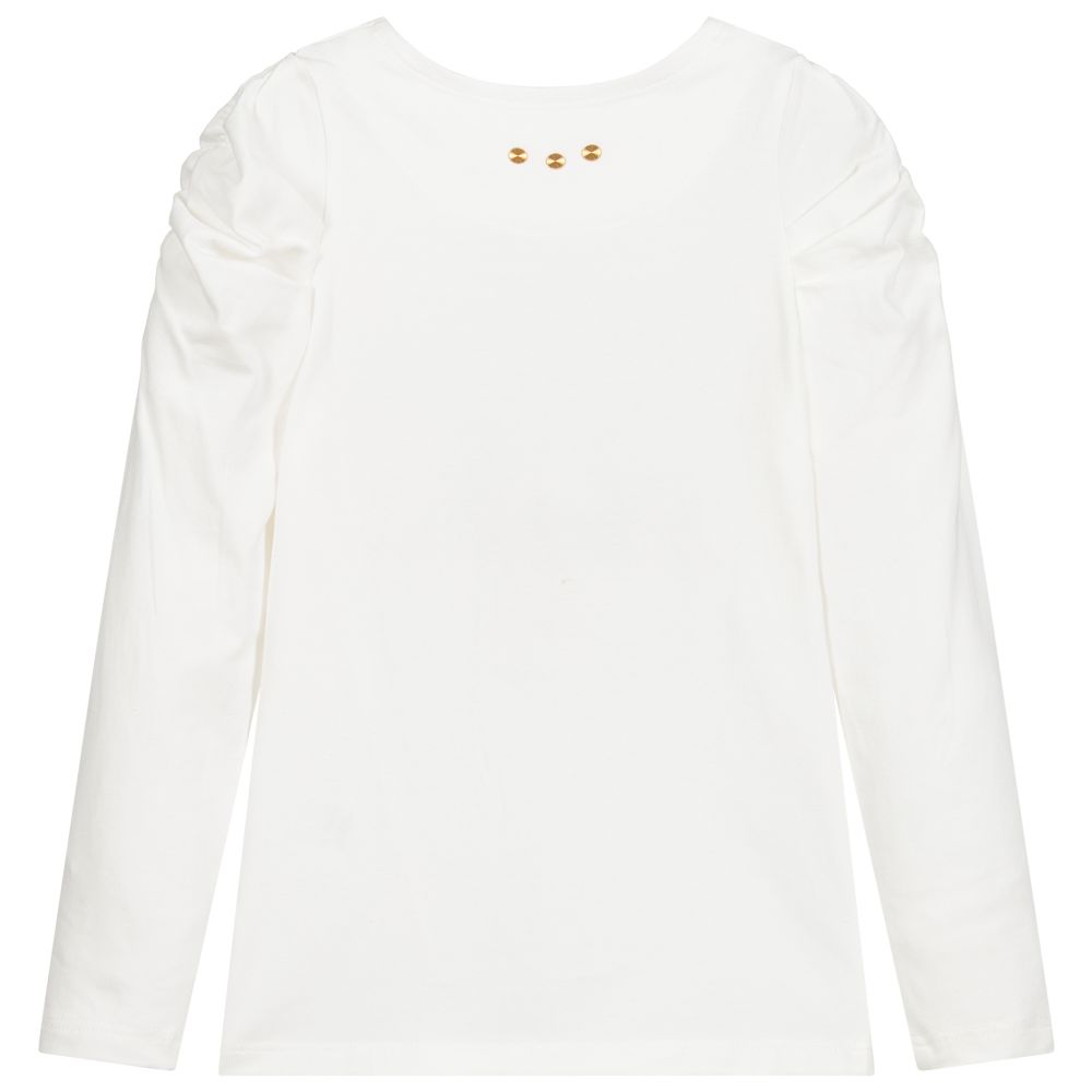 Junona-Girls Ivory Cotton Top | Childrensalon Outlet