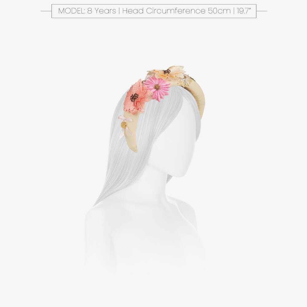 Junona-Girls Ivory Floral Embellished Headband | Childrensalon Outlet