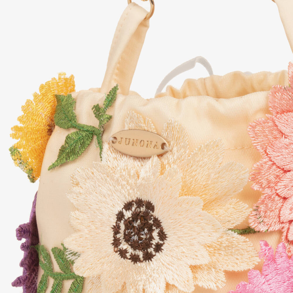 Junona-Girls Ivory Floral Embellished Purse | Childrensalon Outlet