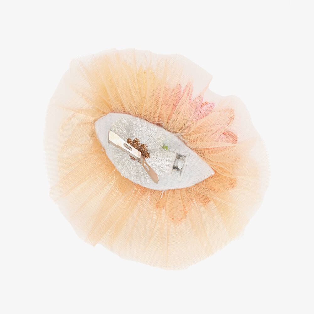Junona-Girls Ivory Floral Tulle Barrette | Childrensalon Outlet