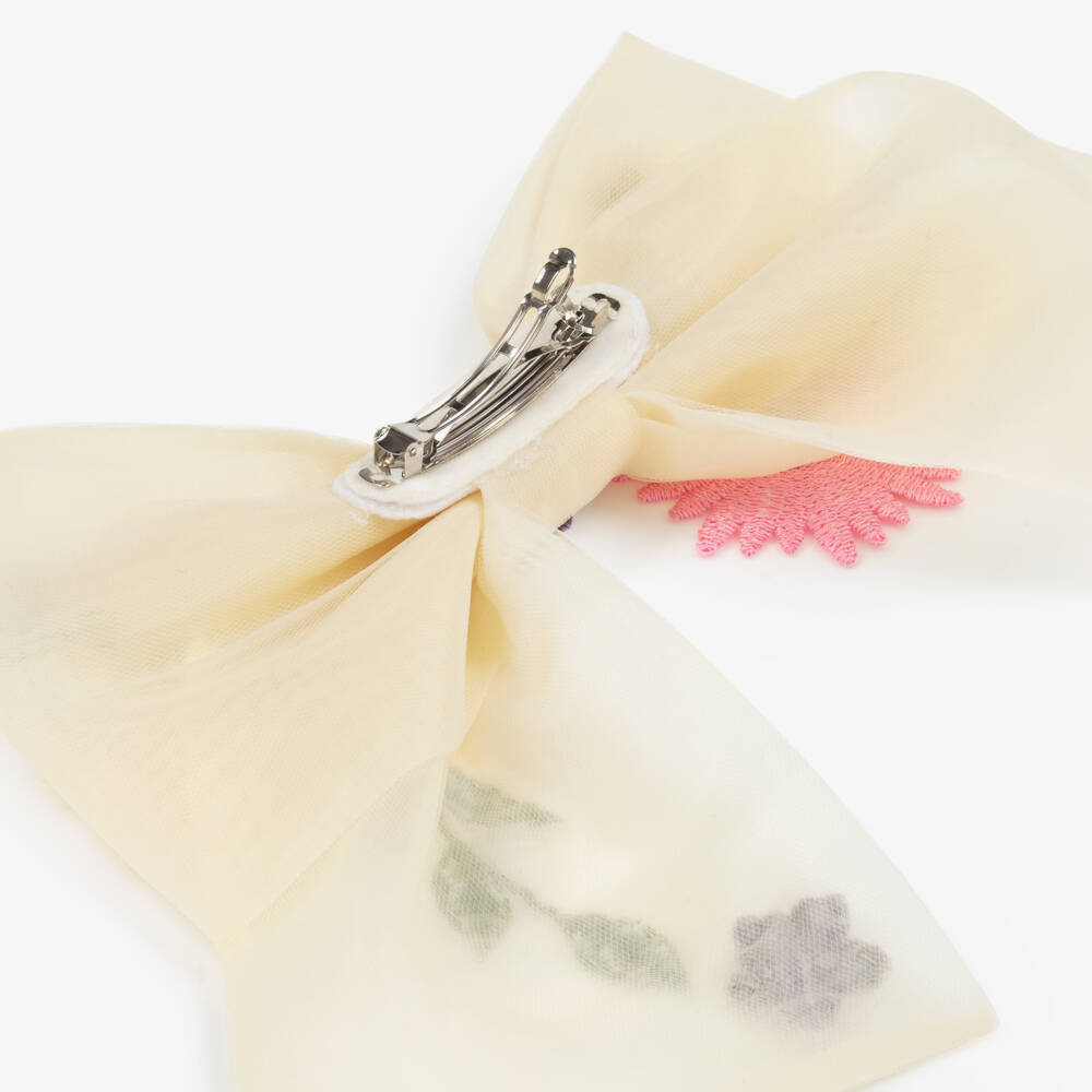 Junona-Girls Ivory Floral Tulle Hair Accessory | Childrensalon Outlet