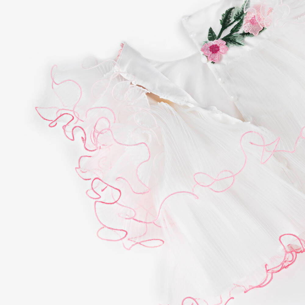 Junona-Girls Ivory Frilled Tulle Top | Childrensalon Outlet