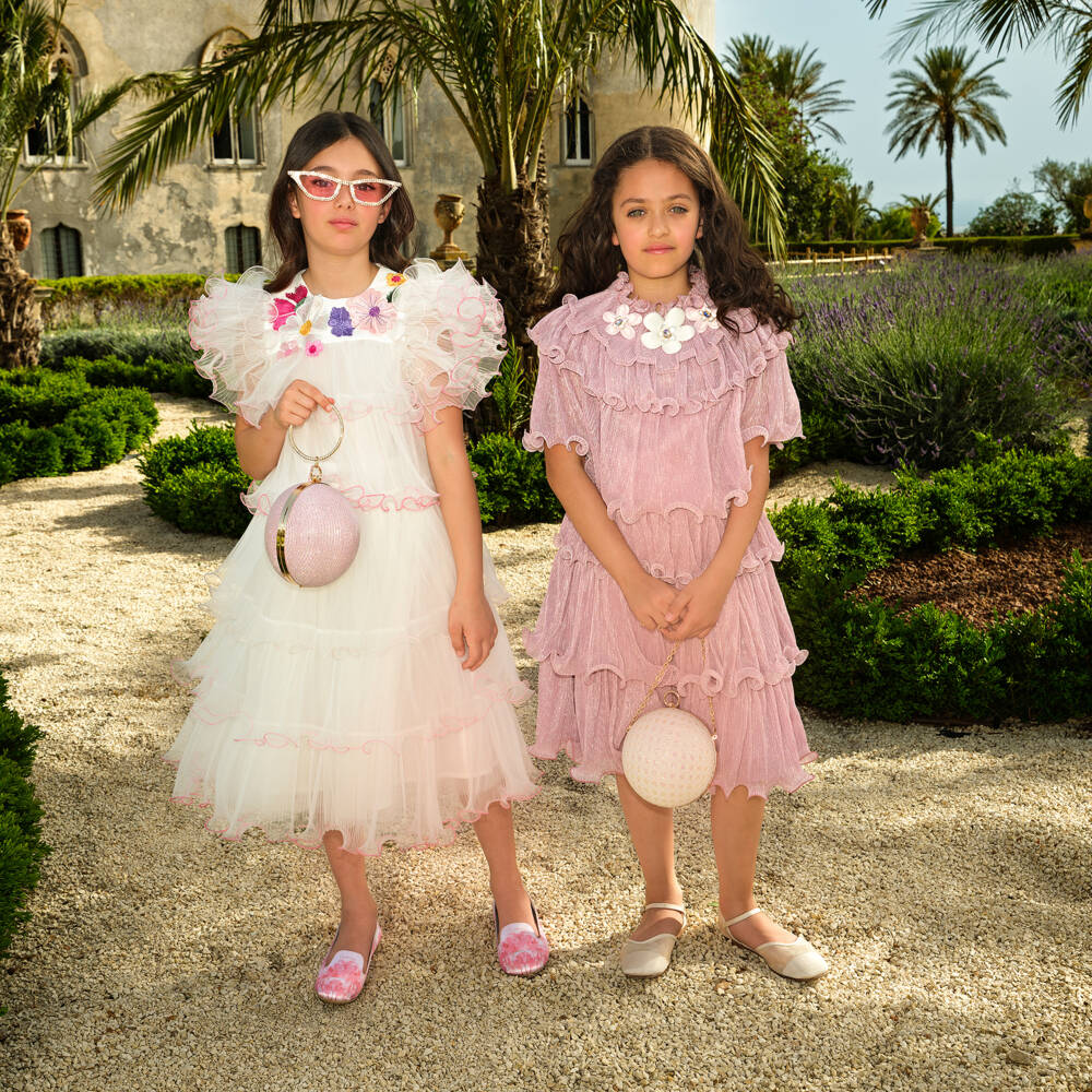 Junona-Girls Ivory Frilled Tulle Top | Childrensalon Outlet