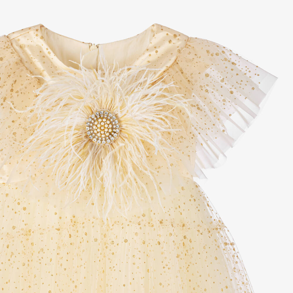 Junona-فستان تول لون عاجي براق | Childrensalon Outlet