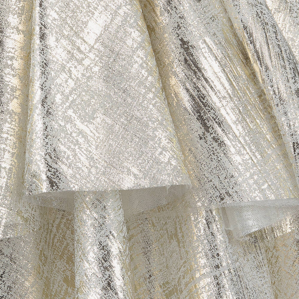 Junona-Girls Ivory & Gold Satin Dress | Childrensalon Outlet