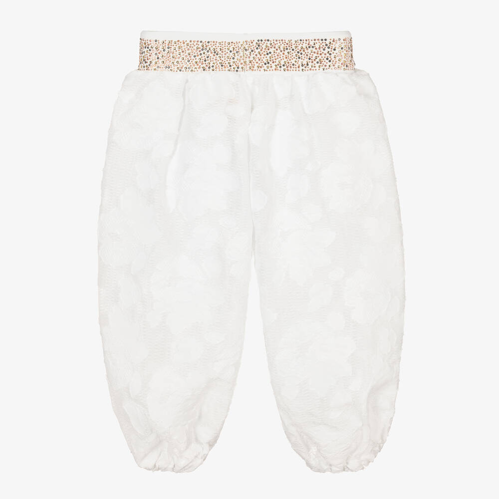 Junona-Girls Ivory Lace Trousers | Childrensalon Outlet