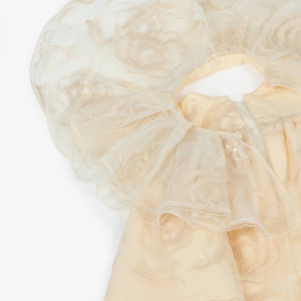 Junona-Кремовое кружевное платье из тюля для девочек | Childrensalon Outlet