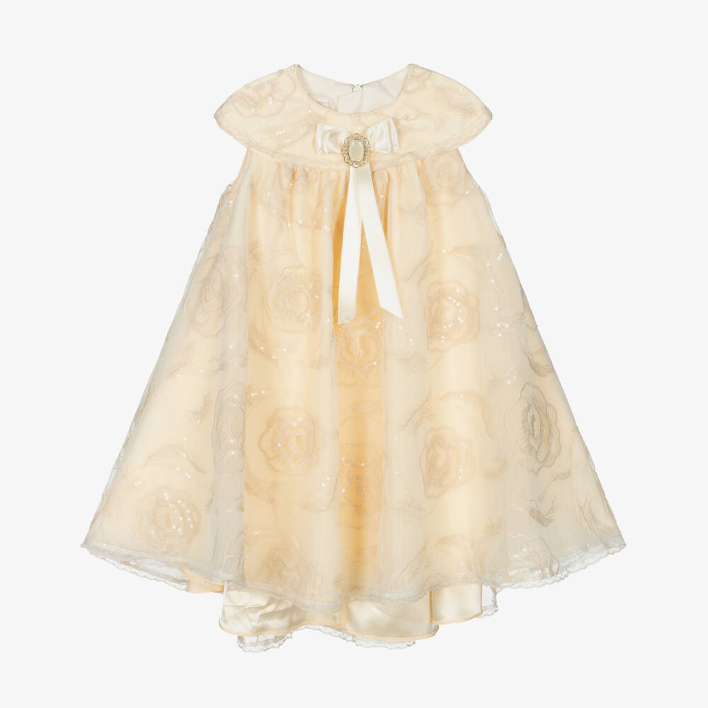 Junona-Кремовое кружевное платье из тюля для девочек | Childrensalon Outlet