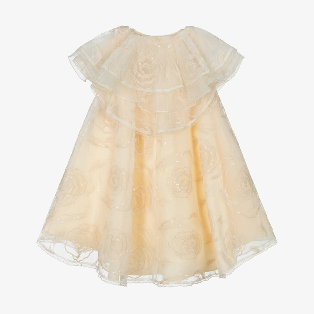 Junona-Кремовое кружевное платье из тюля для девочек | Childrensalon Outlet