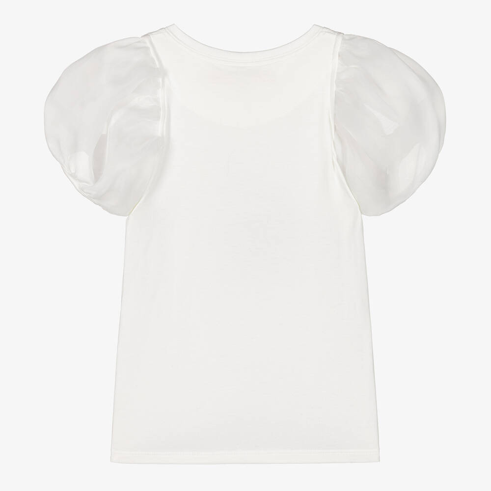 Junona-تيشيرت قطن جيرسي لون عاجي للبنات | Childrensalon Outlet