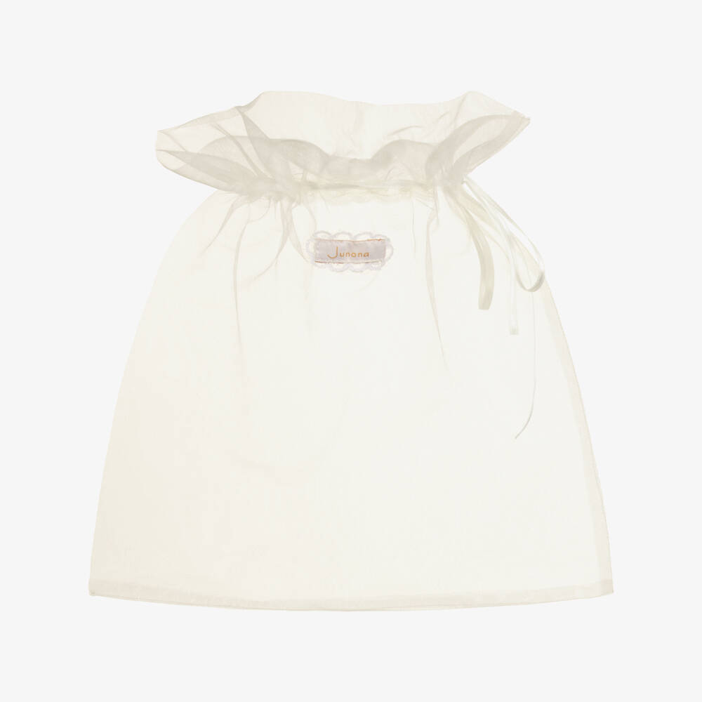 Junona-Girls Ivory Satin Bow Hair Clips (2 Pack) | Childrensalon Outlet