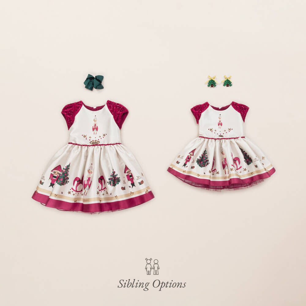 Junona-Girls Ivory Satin Festive Dress | Childrensalon Outlet