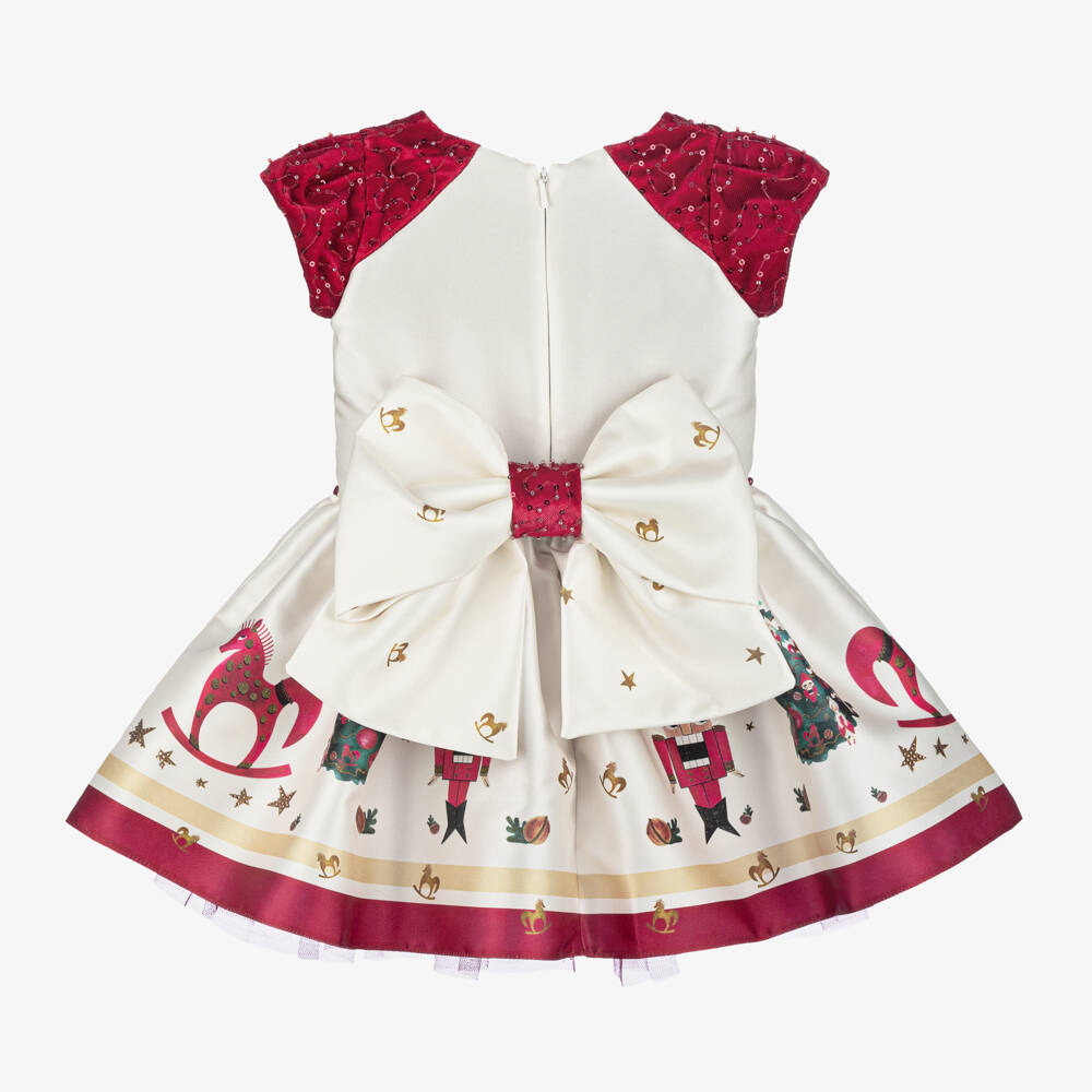 Junona-Girls Ivory Satin Festive Dress | Childrensalon Outlet