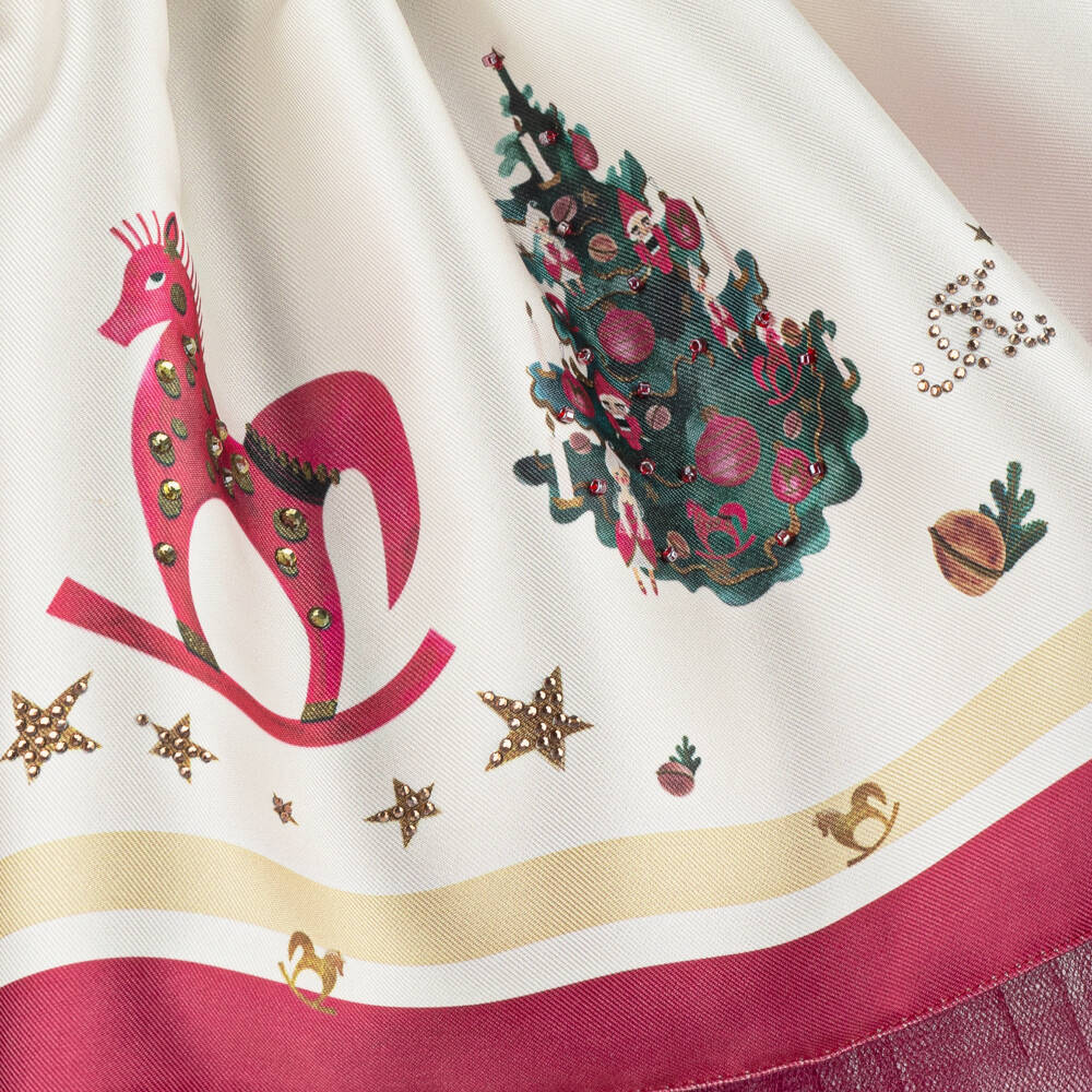 Junona-Girls Ivory Satin Festive Dress | Childrensalon Outlet