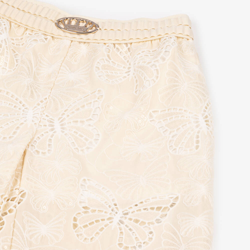 Junona-Girls Ivory Sequin Butterfly Pants | Childrensalon Outlet