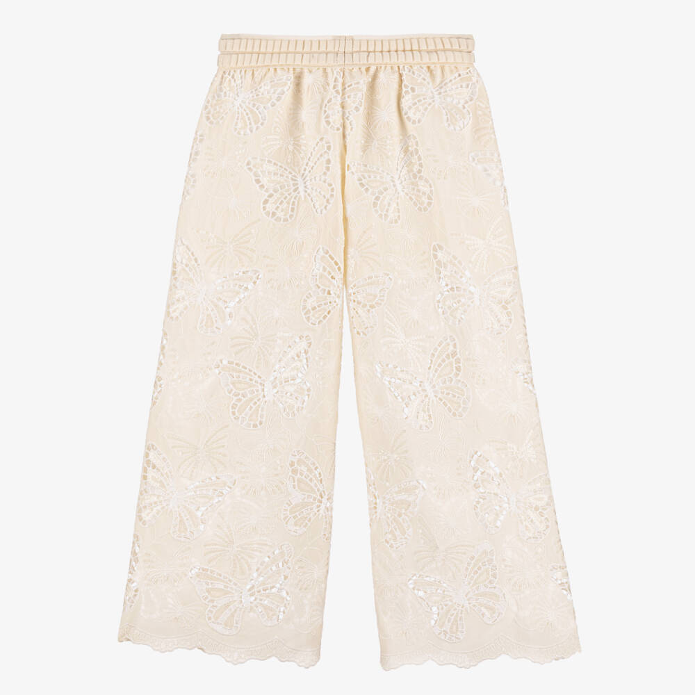 Junona-Girls Ivory Sequin Butterfly Pants | Childrensalon Outlet