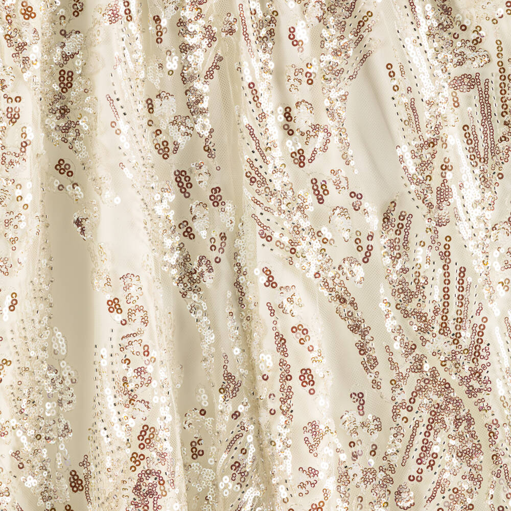 Junona-Girls Ivory Sequin & Flower Jumpsuit | Childrensalon Outlet