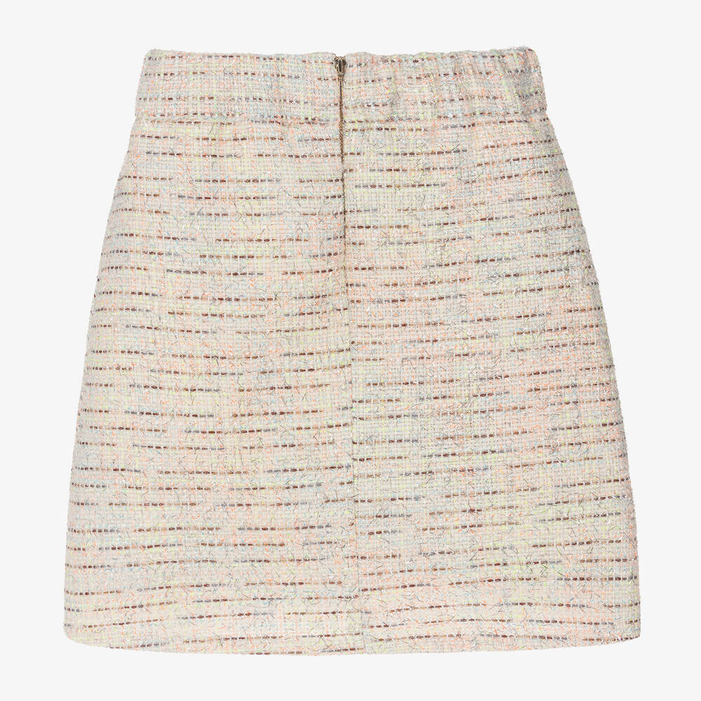 Junona-Girls Ivory & Silver Tweed Skirt | Childrensalon Outlet