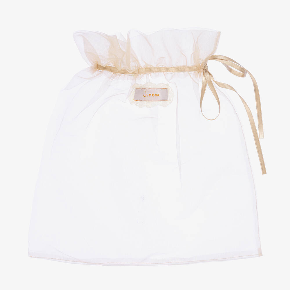 Junona-قبعة بيريه بوم-بوم مزيج صوف وتويد لون عاجي | Childrensalon Outlet