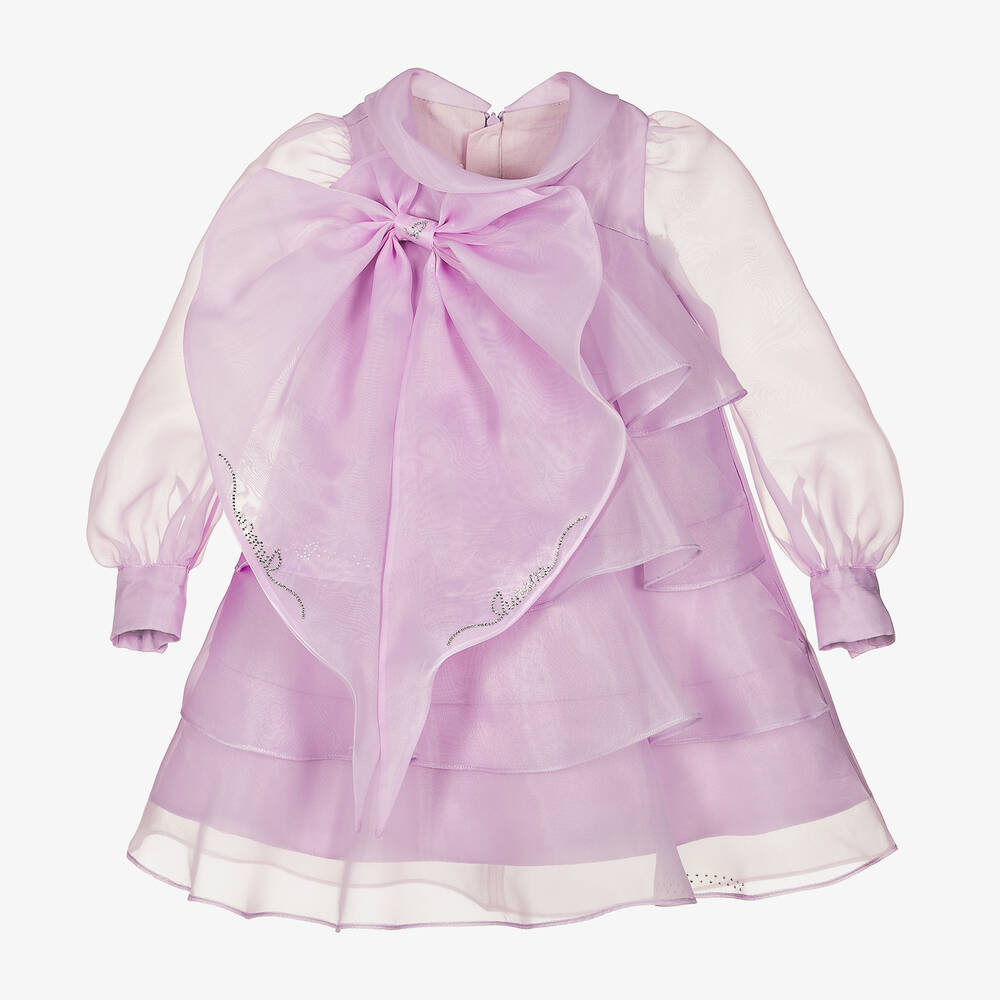 Junona - Girls Lilac Purple Organza Dress | Childrensalon