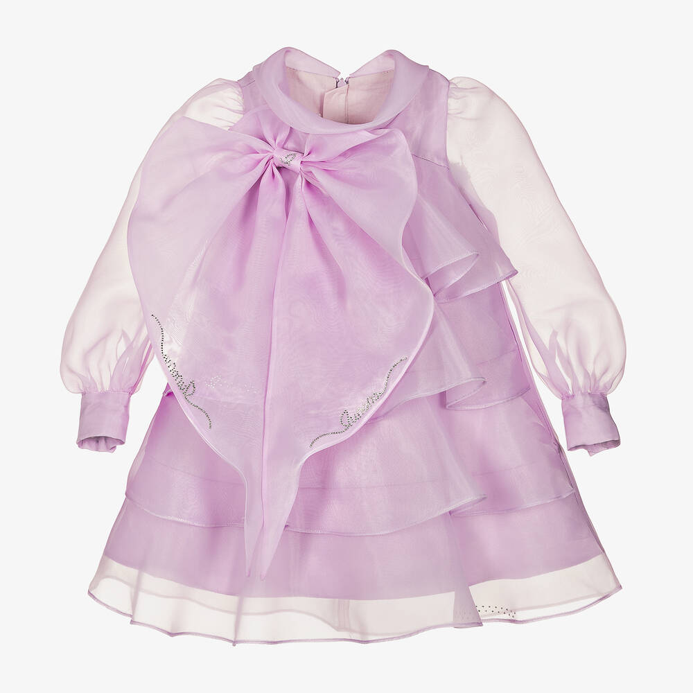 Junona - Robe lilas en organza fille | Childrensalon