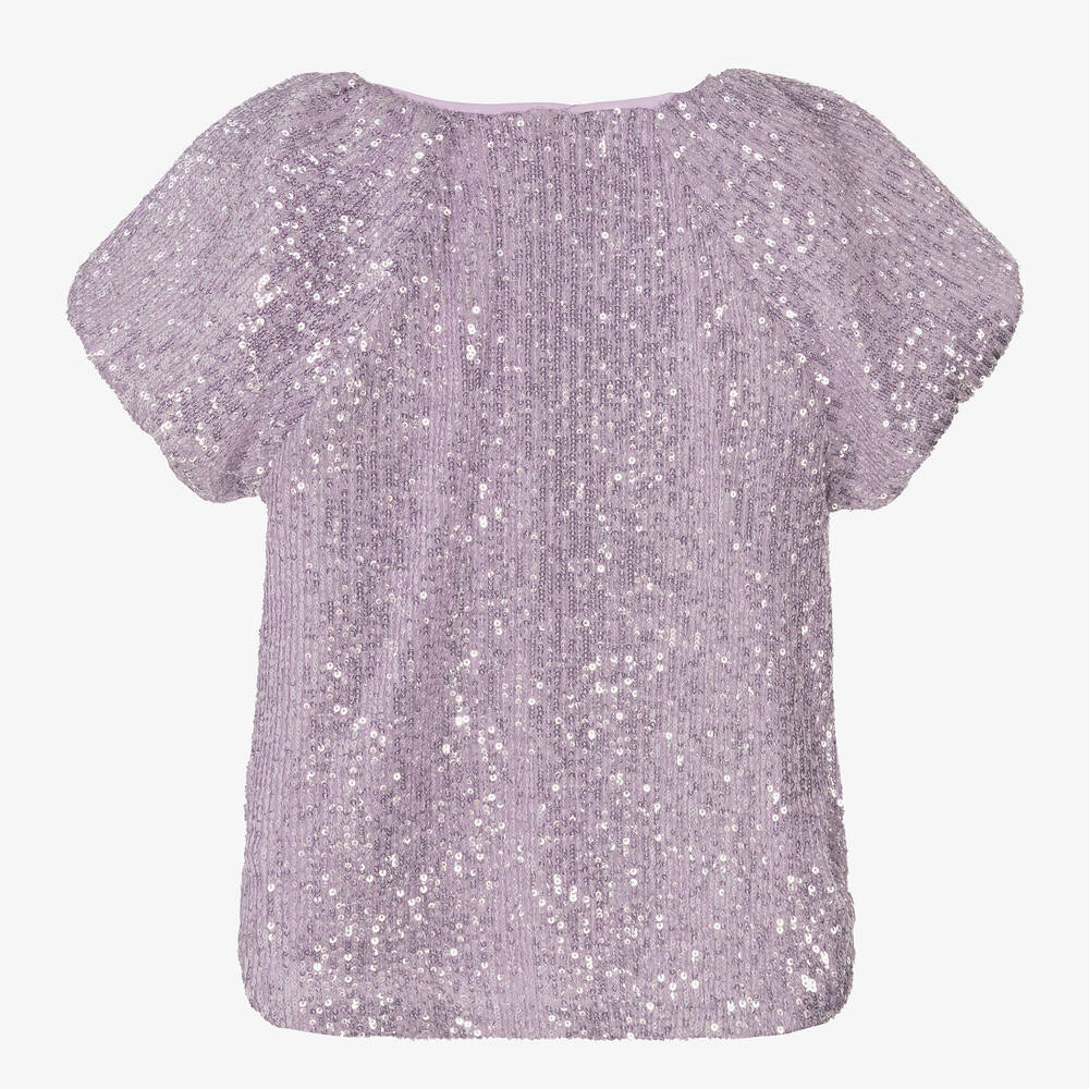 Junona-Girls Lilac Purple Sequin Blouse | Childrensalon Outlet