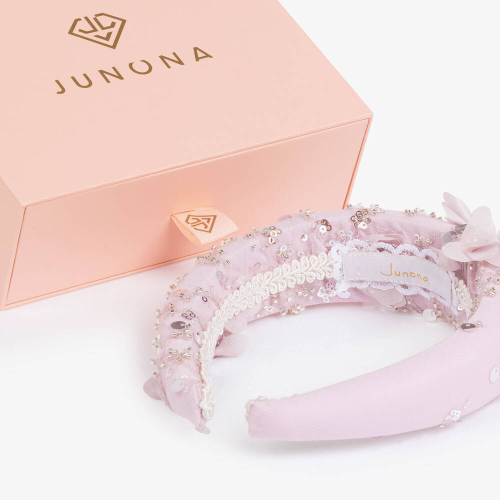 Junona-Girls Lilac Sequin & Floral Embellished Hairband | Childrensalon Outlet
