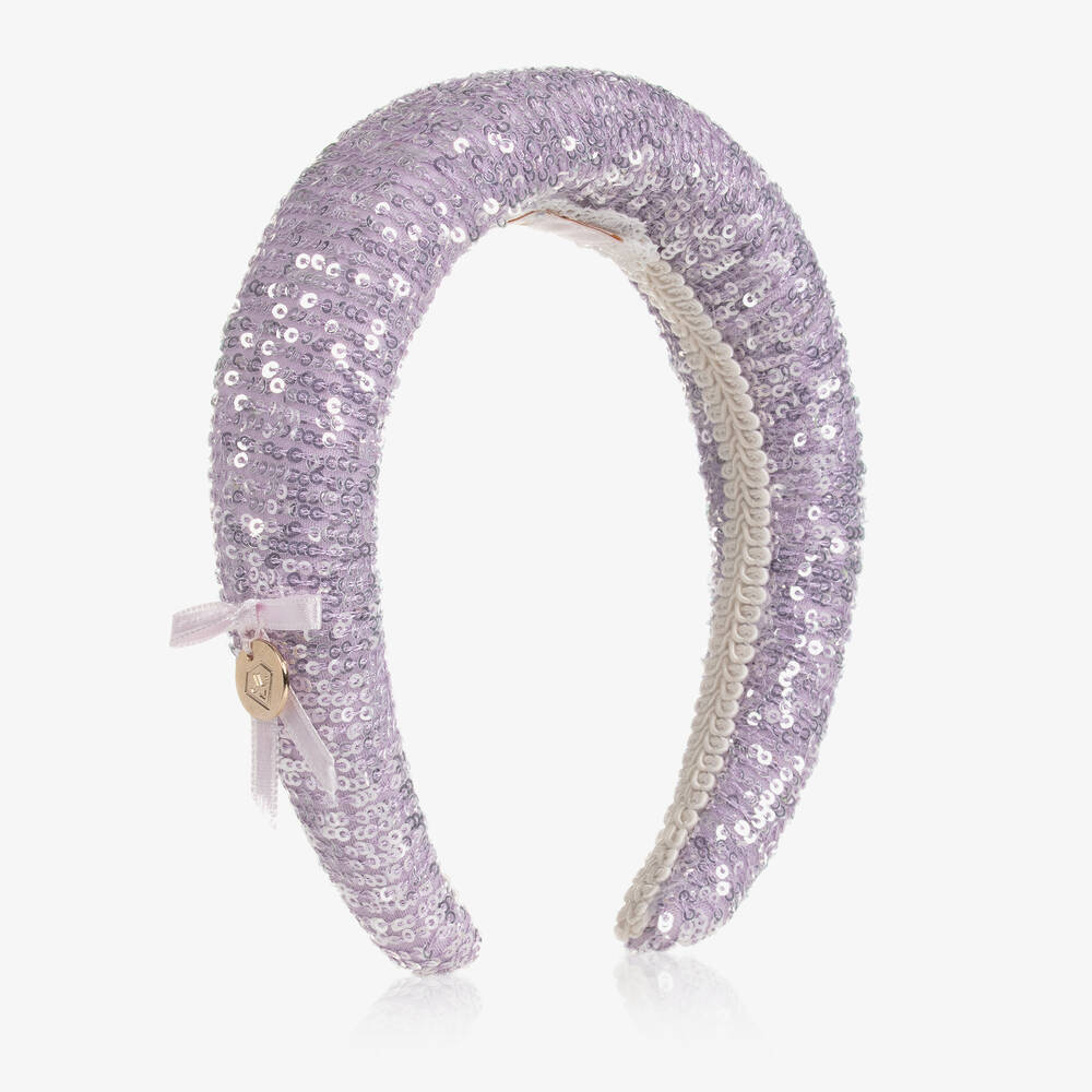 Junona - Girls Lilac Sequin Hairband | Childrensalon