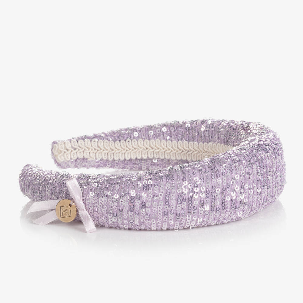 Junona-Girls Lilac Sequin Hairband | Childrensalon Outlet
