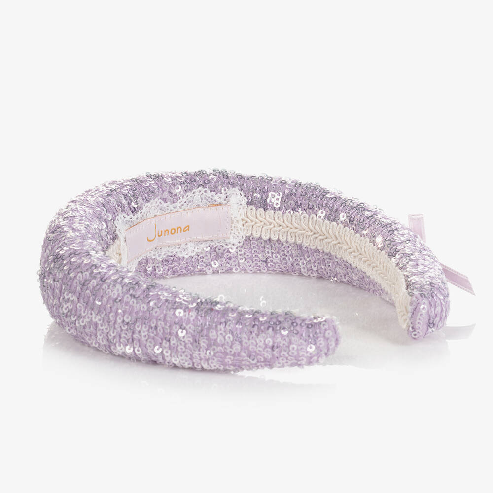 Junona-Girls Lilac Sequin Hairband | Childrensalon Outlet