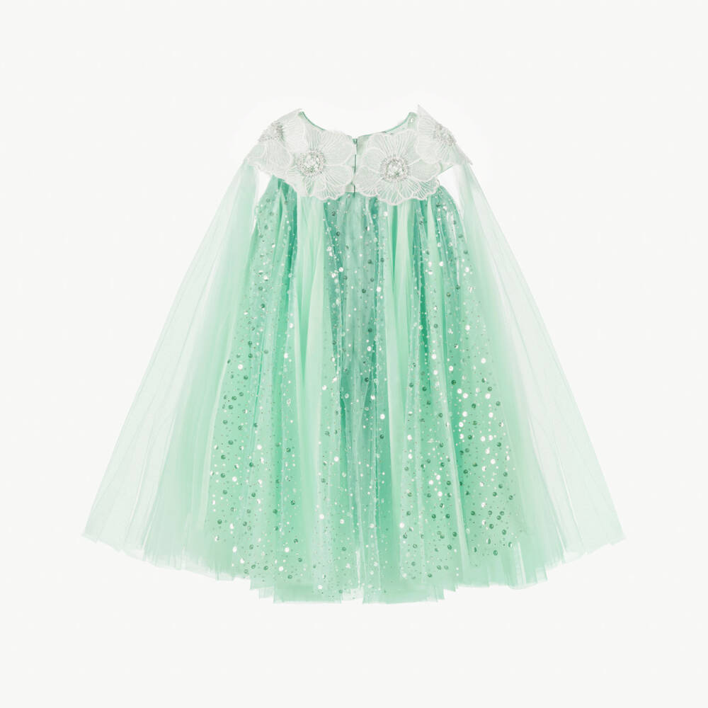 Junona-Girls Mint Sequin Tulle Gown | Childrensalon Outlet