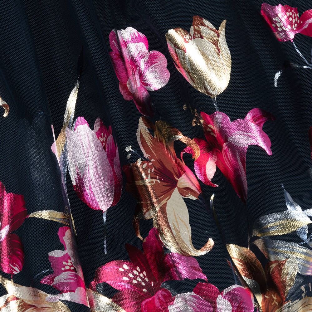 جونونا-تنورة تول لون كحلي بطبعة ورود | Childrensalon Outlet