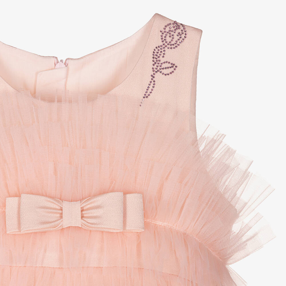 JUNONAドレス Junona - Girls Blue Tulle & Plissé Ruffle Dress