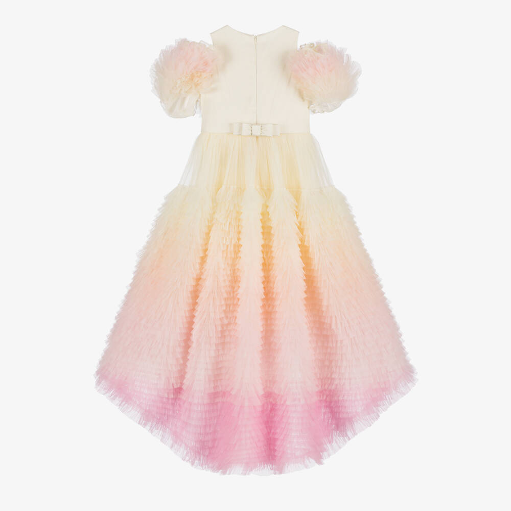 Junona-Girls Pastel Tulle Ruffle Gown | Childrensalon Outlet