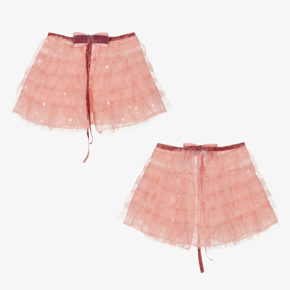 Junona-Girls Pink Asymmetric Ruffle Dress | Childrensalon Outlet