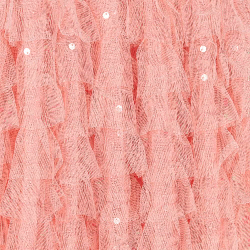 Junona-Girls Pink Asymmetric Ruffle Dress | Childrensalon Outlet