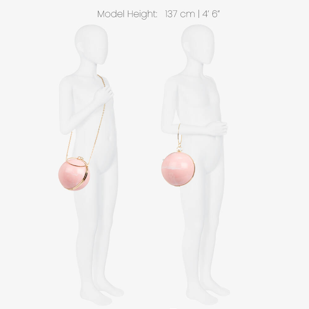 Junona-Girls Pink Ball Handbag with Diamanté Handle | Childrensalon Outlet
