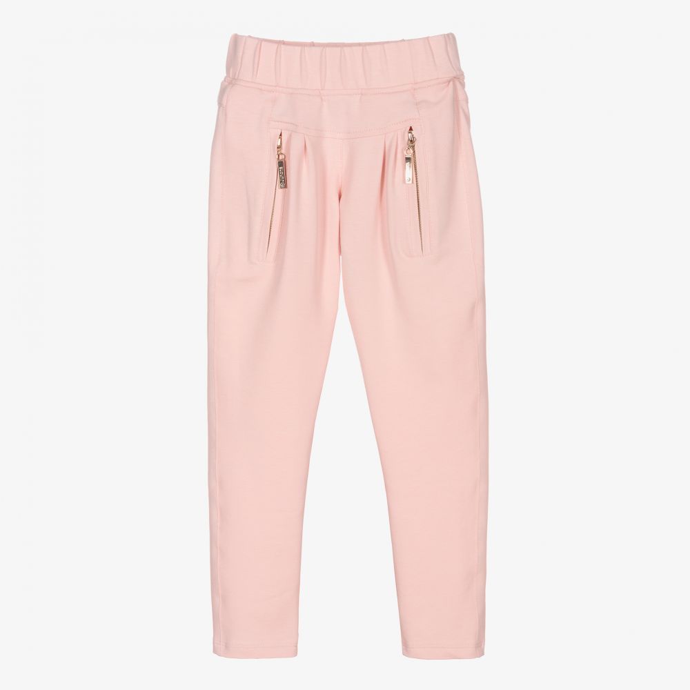 Junona - Girls Pink Cotton Trousers | Childrensalon