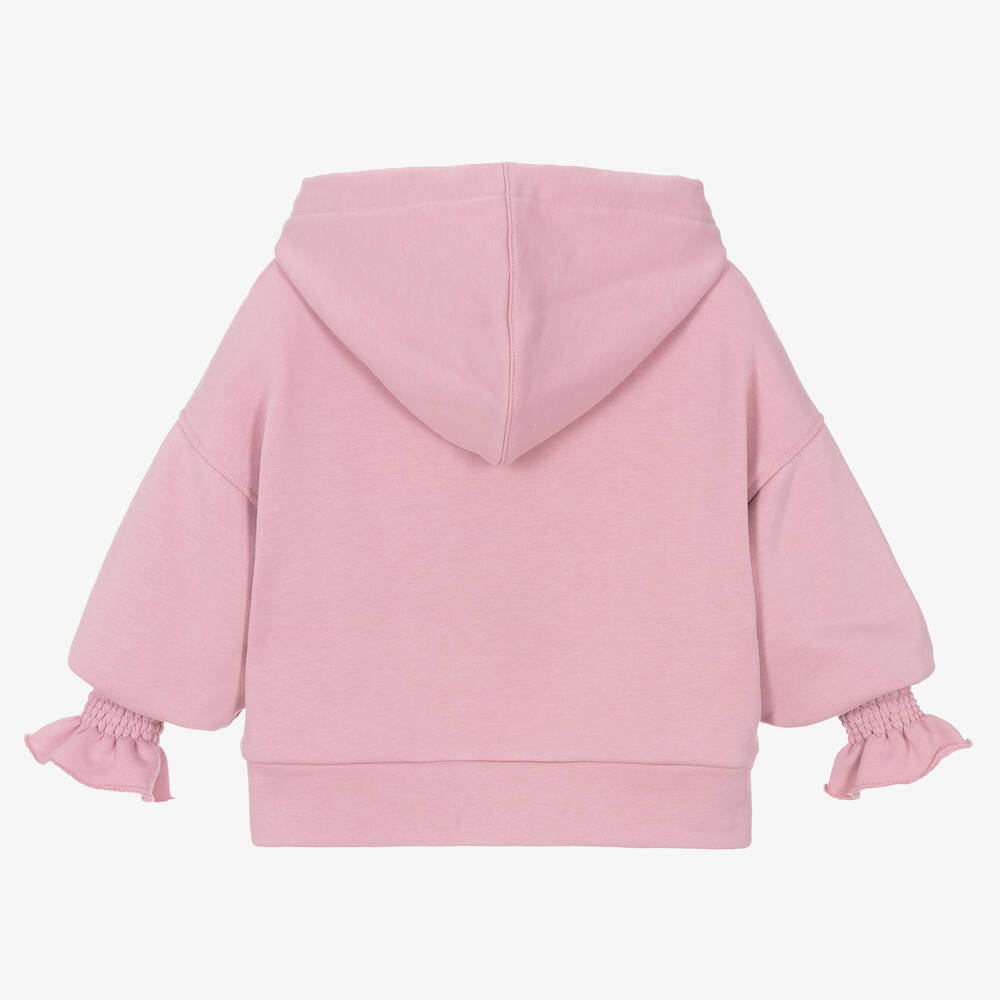 Junona-Girls Pink Cotton Unicorn Hoodie | Childrensalon Outlet