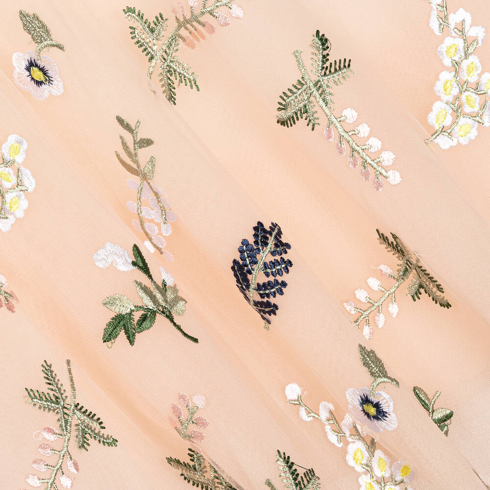 Junona-Розовое платье из тюля с вышивкой | Childrensalon Outlet