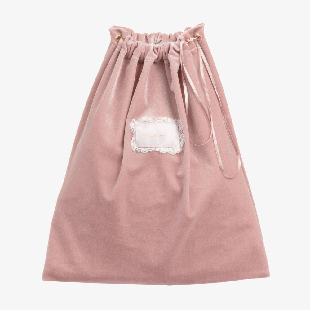 Junona-Girls Pink Feather Handbag with Faux Pearl Handle (20cm) | Childrensalon Outlet